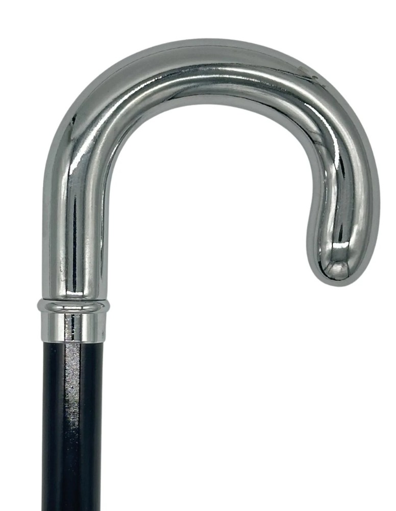 Classy Canes Smooth Chrome Crook Handle from Italy