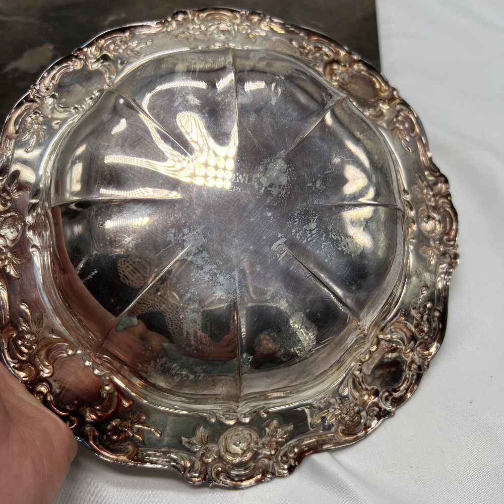 SILVER PLATED SERVING TRAY PLATE BOWL PLATTER SIZE 7.5” DIAMETER