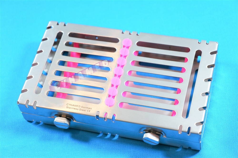 PREMIUM DETACHABLE AUTOCLAVABLE STERILIZATION RACK FOR 7 INSTRUMENTS PINK GERMAN