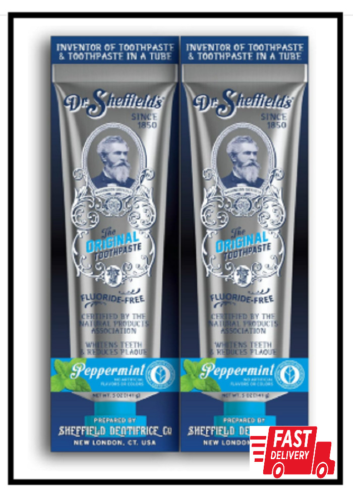Dr. Sheffield’s Certified Natural Toothpaste Peppermint - Great Tasting, Free