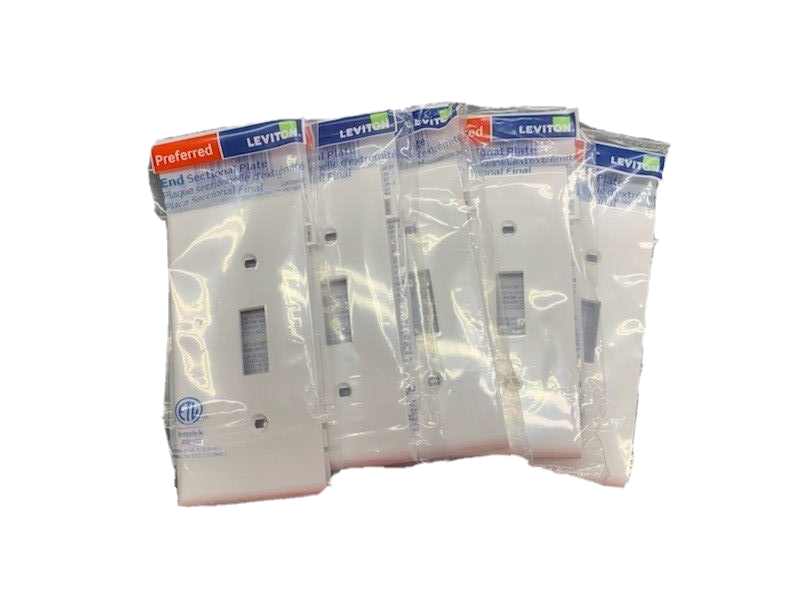 LEVITON White Sectional End Toggle Switch Cover Plates 5 pack #905-PSE1-W