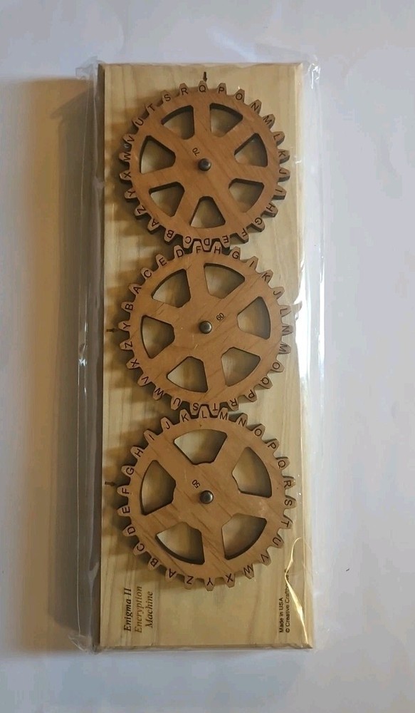 Enigma II Encryption Machine Wood Puzzle size 13" ~ Encode decode secret message