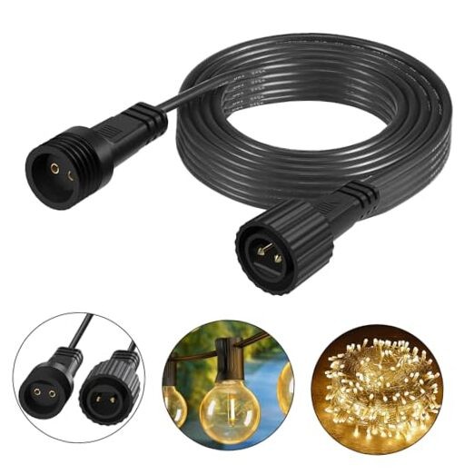 16.4Ft/5M Extension Cable for Christmas String Lights IP68 Waterproof