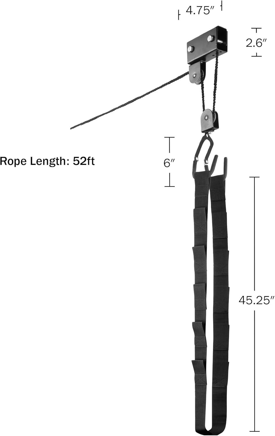 Kayak Hoists Overhead Pulley System 125lb Capacity for Canoes Bikes Ladders