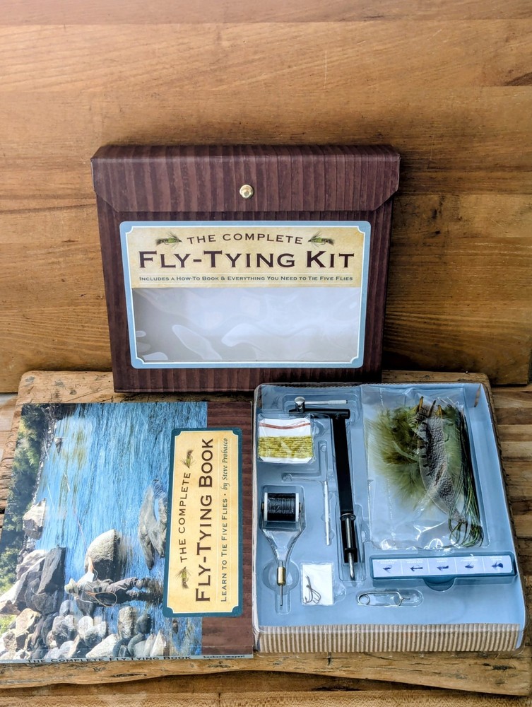 The Complete Fly-Tying Kit: Book, Vise, Tools, Materials, Instructions NOS