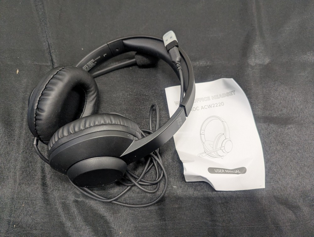 USB Headset with Microphone for PC, Over-Ear Wired Headphones with Mic