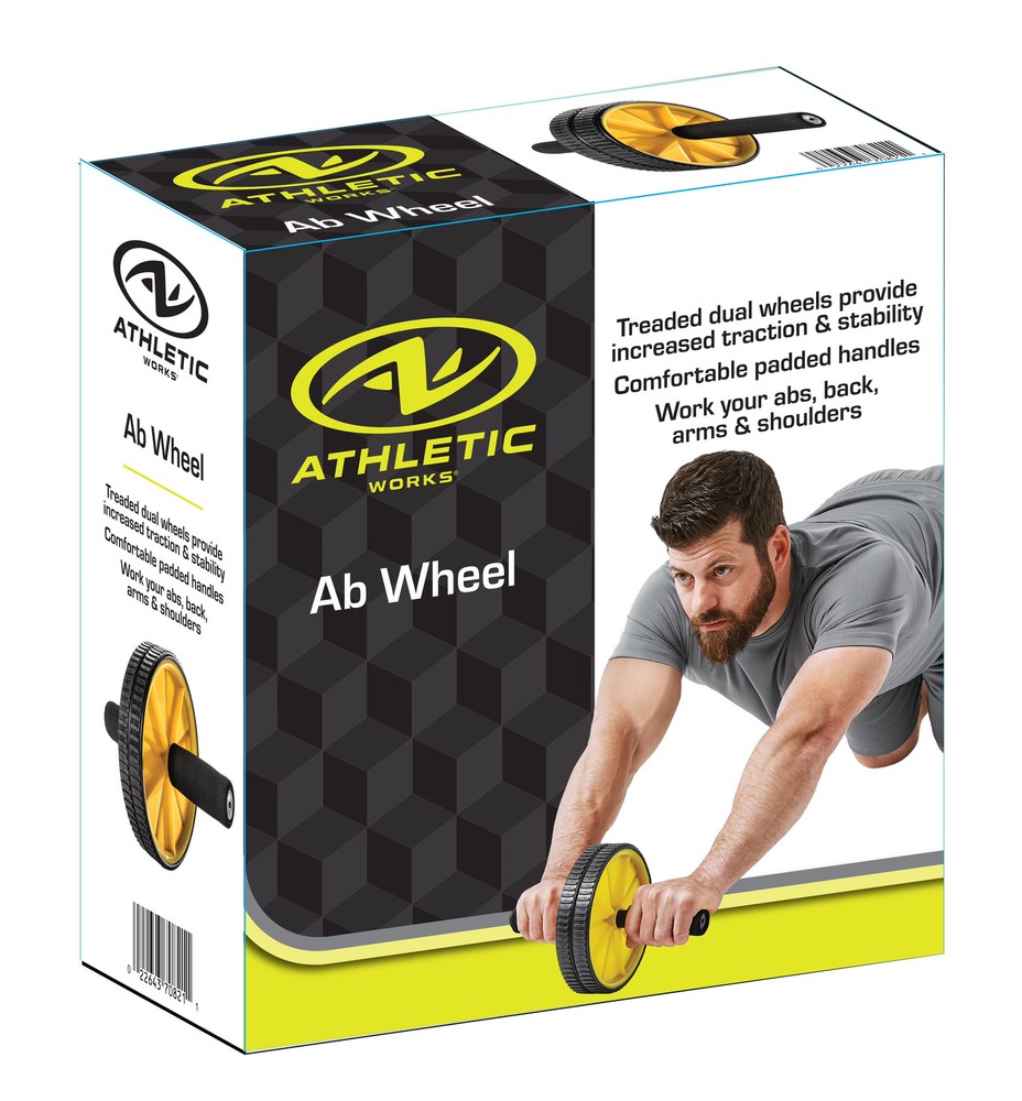 Athletic Works Dual Ab Wheel, 7" Diameter, Core Strength, Abdominal Trainer
