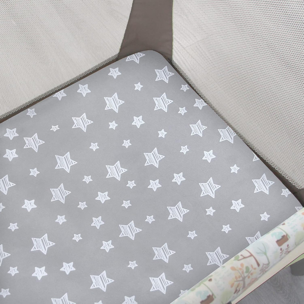 Pack and Play Sheets, 2 Pack Mini Crib Sheets, Stretchy Playard Fitted Sheet, Co