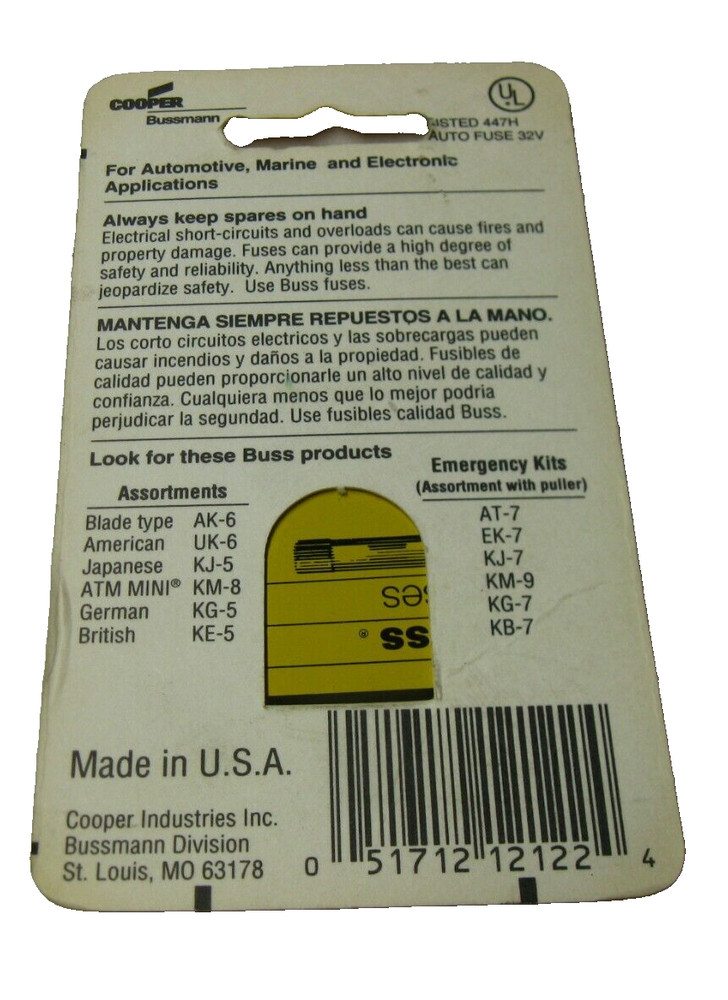 Bussmann glass fuse SFE7-1/2