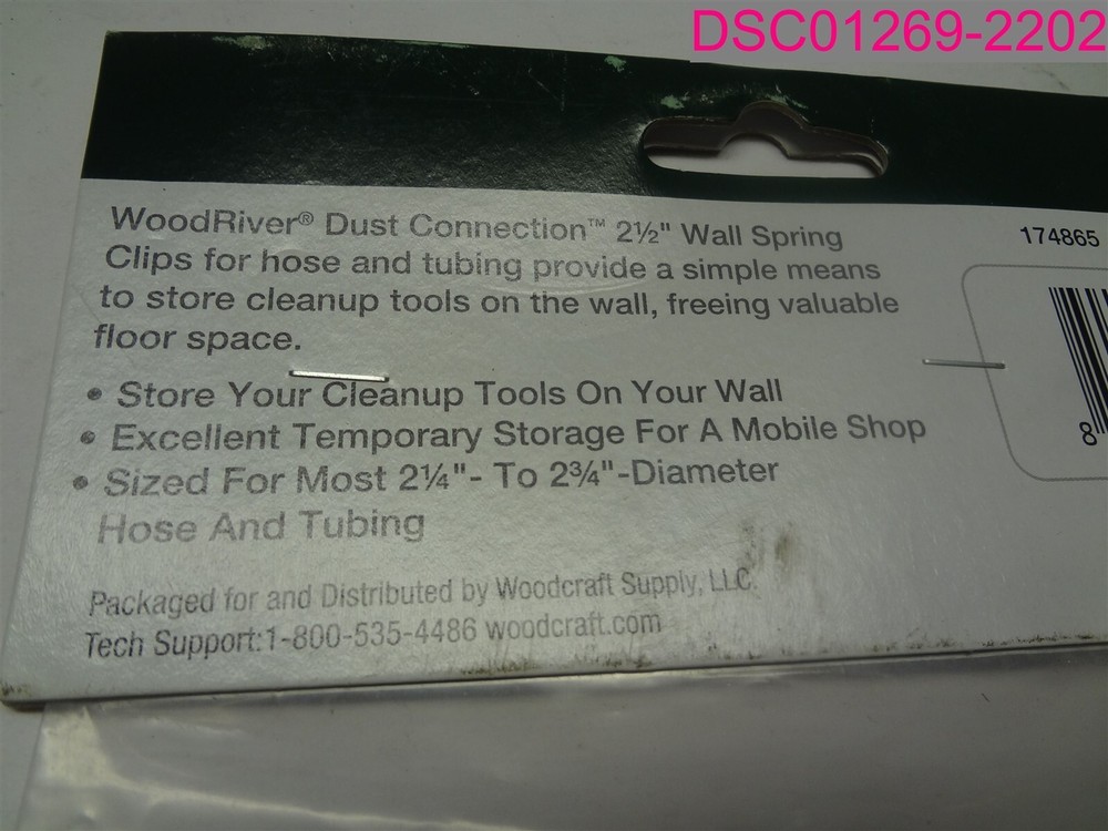 2 Pack; Wood River Dust Connection 2-1/2" Wall Spring Clips Silver