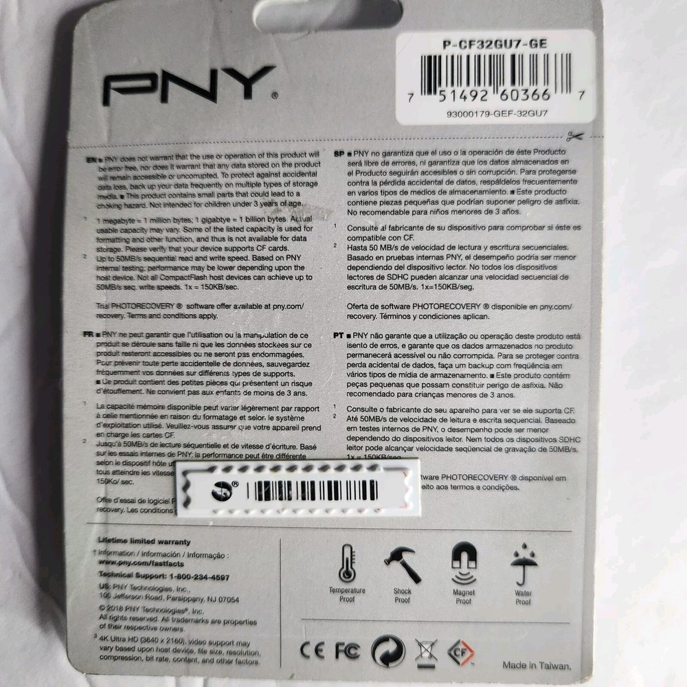 PNY 32gb High Performance Compact Flash Card P-cf32gu7-ge