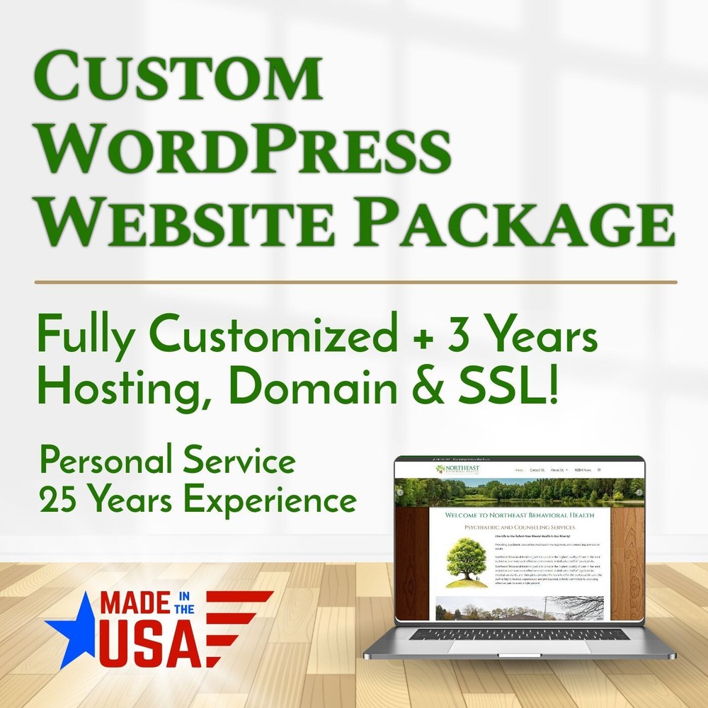 Custom WordPress Website Package + 3 Years Free Hosting & Domain