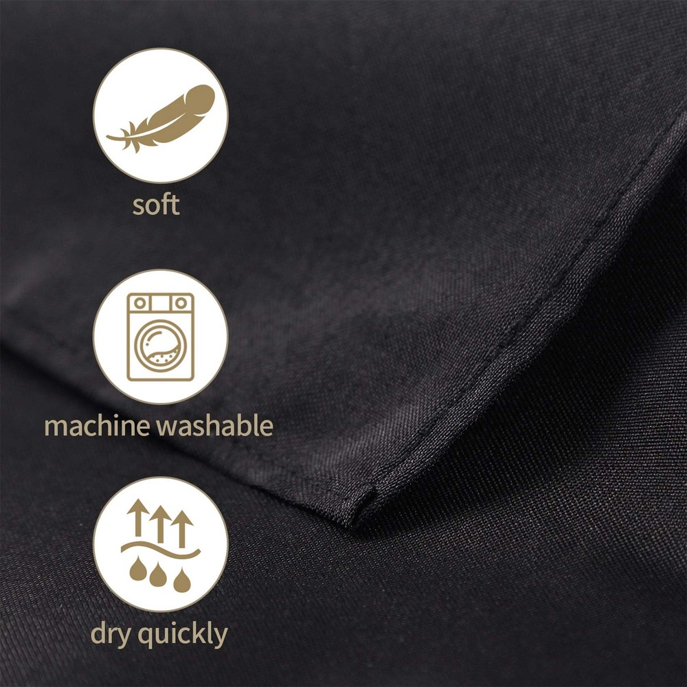 2pack 60x102 Inch Black Rectangular Tablecloth 6 Feet Table Cloth in Polyeste...