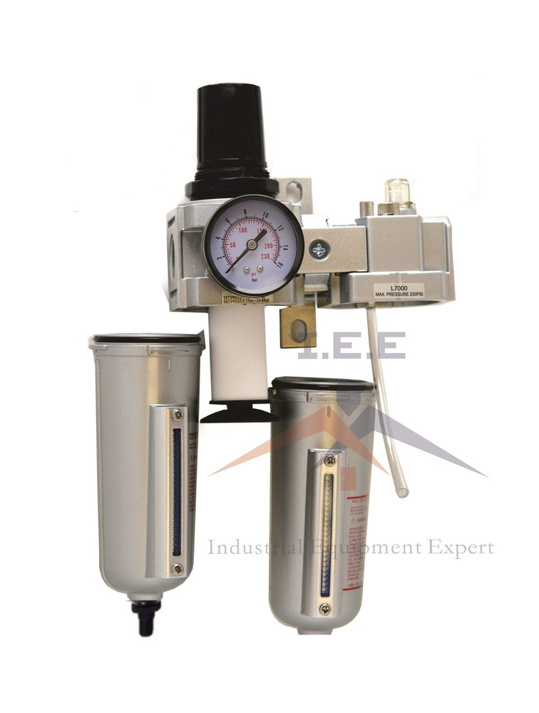 3/4" Compressed Air Moisture Filter Regulator Oiler Separator Lubricator Combo
