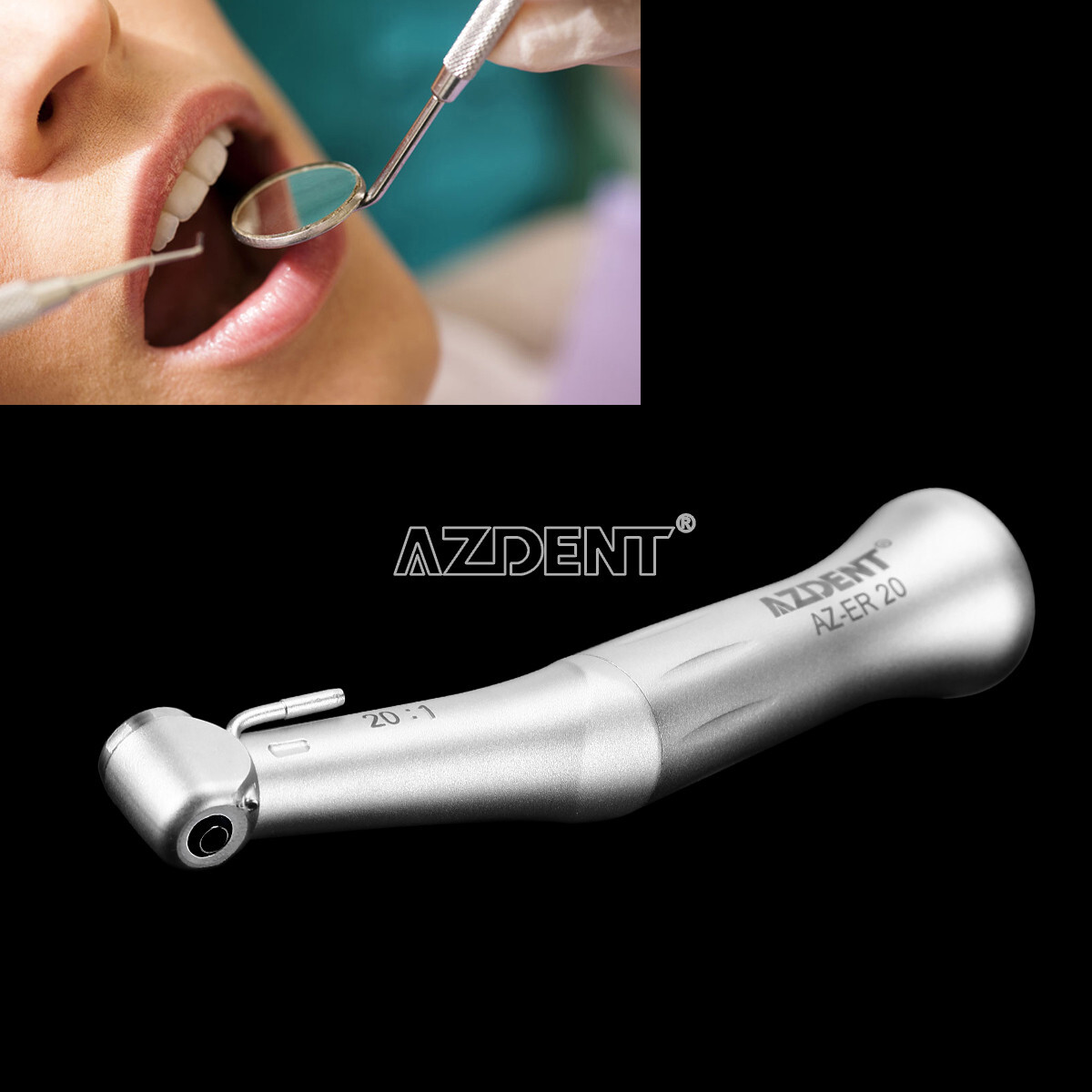 AZDENT Dental Implant 20:1 Reduction Contra Angle Push Button Surgical Handpiece