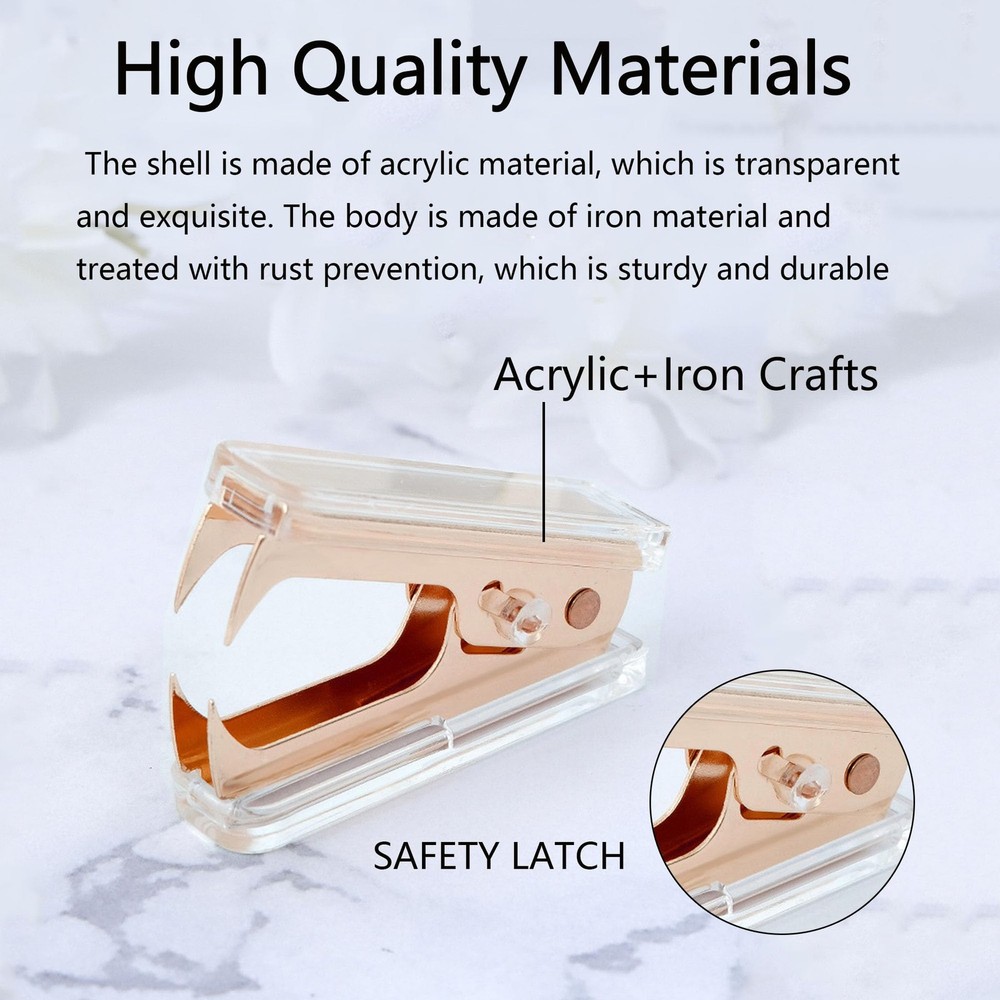 Rose Gold Acrylic Stapler, Desktop Stapler, 25 Sheet Capacity, Includes 1000 ...