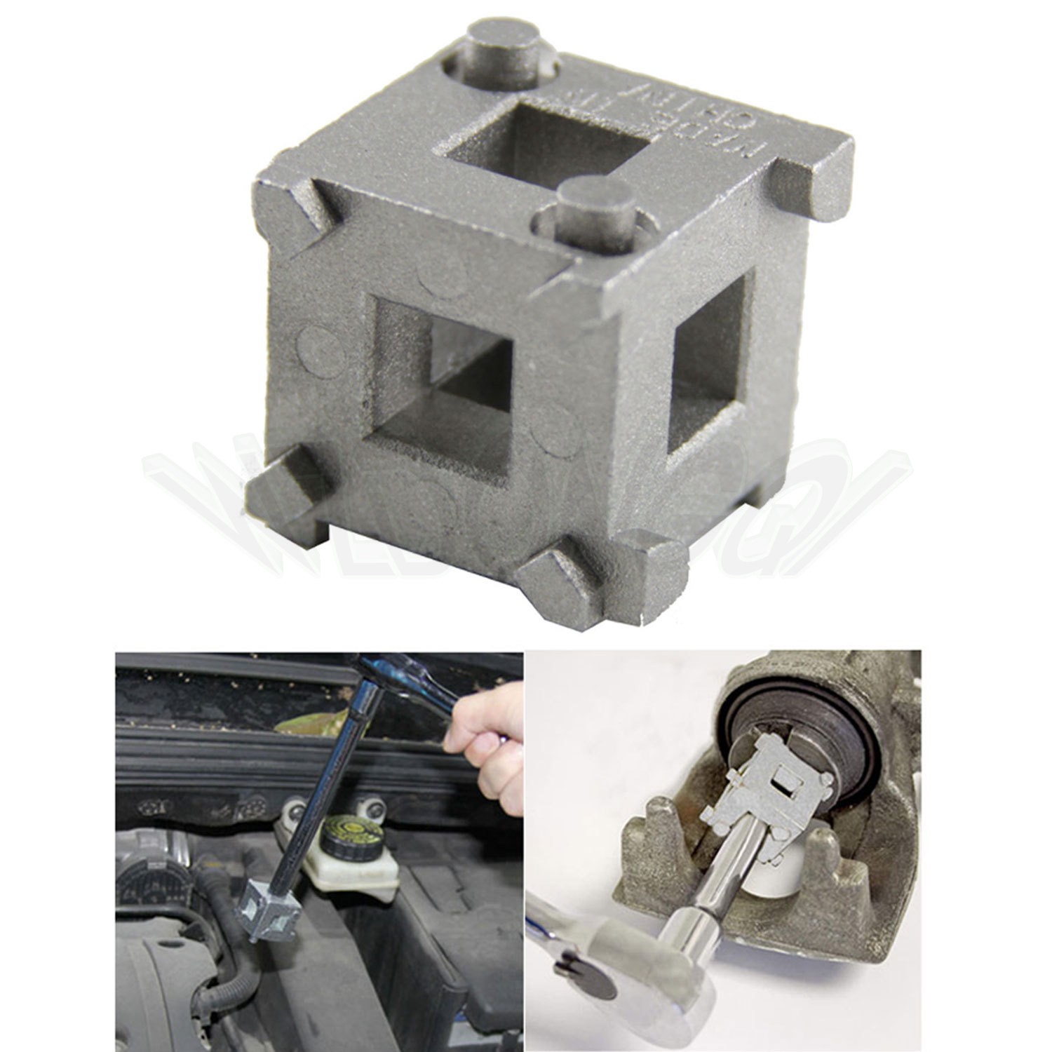 Rear Disc Brake Piston Tool Cube Caliper Adaptor Wind Back 3/8" Drive Tool