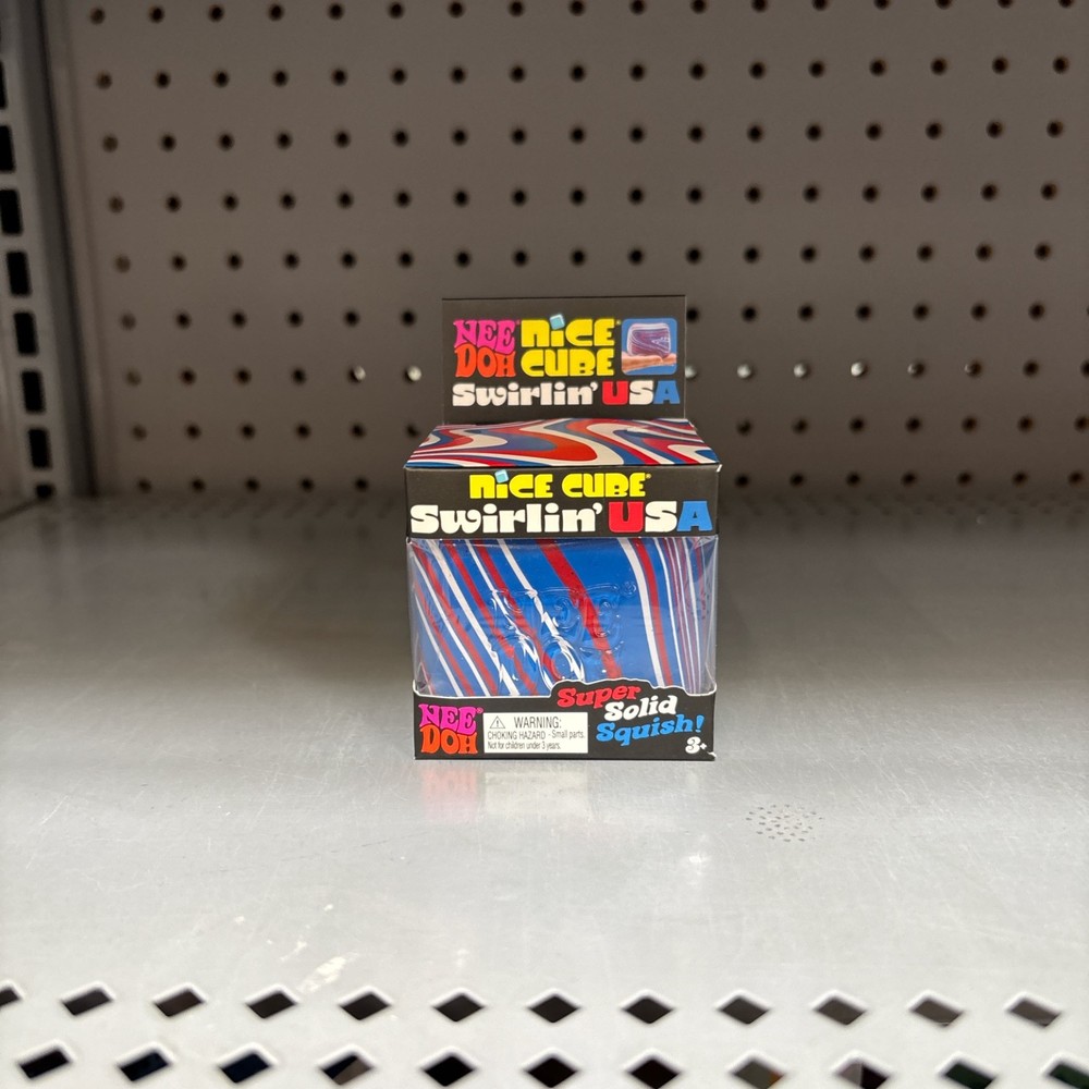 Schylling NeeDoh Nice Cube USA Sensory Squeeze Toy with Super Solid Squish