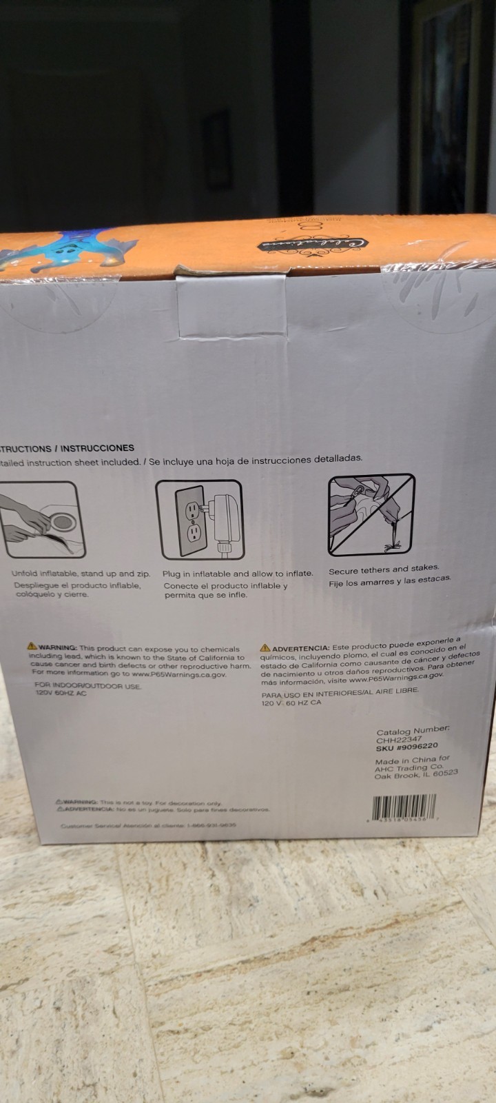 Celebrations Airblown Inflatable 8 Ft Lights Up Scary Ghost HALLOWEEN TRICK...