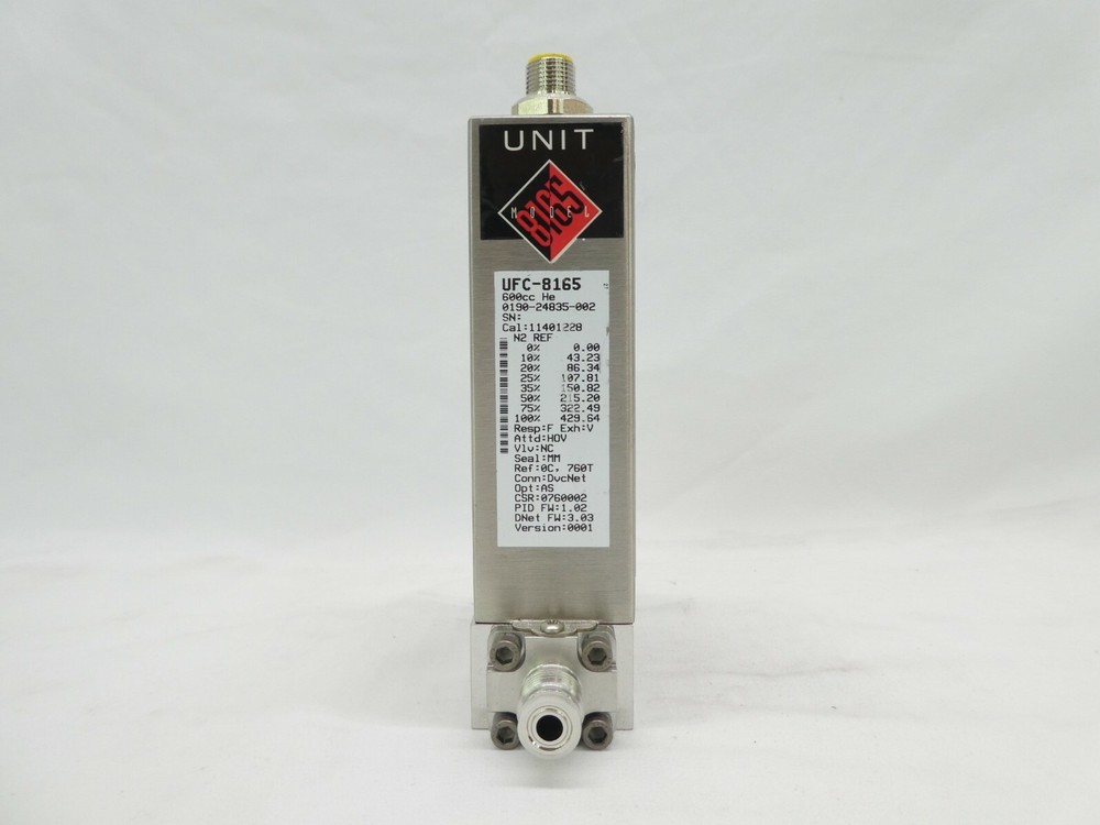 Celerity UFC-8165 Mass Flow Controller MFC AMAT 0190-24835 600cc He Working