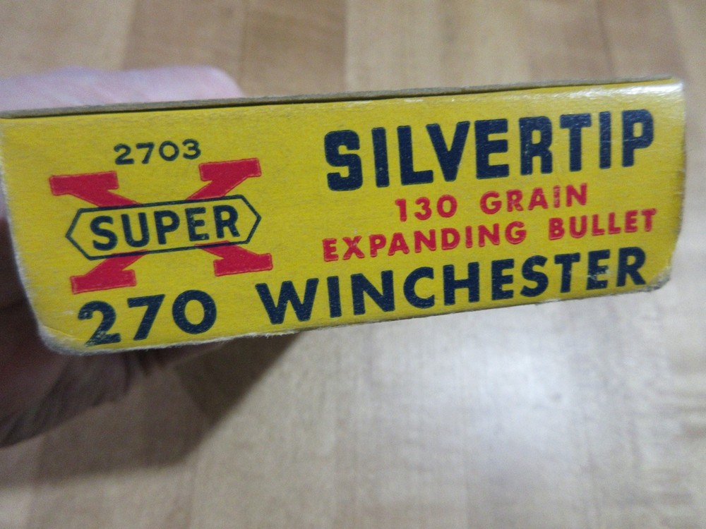 Empty Ammo Box Western Super X 270 Winchester Silver Tip with insert (dl)