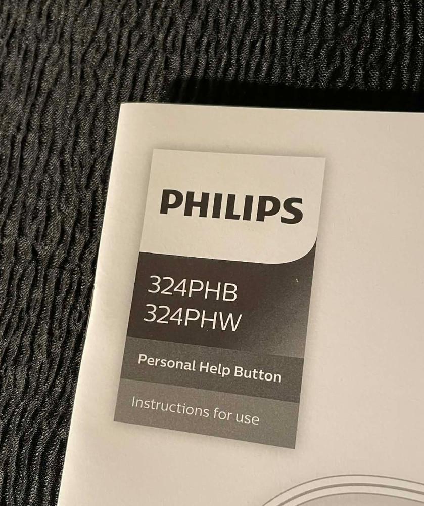 Manual ONLY Philips 324PHB 324PHW Personal Help Button Instructions Guide