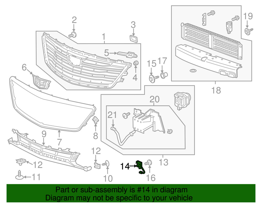 Genuine GM Front Park Assist Camera 23507082