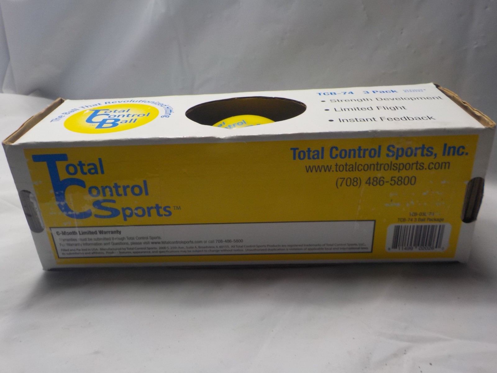 Total Control Ball TCB- 74 For Baseball & Softball Strength Building 3 Pack