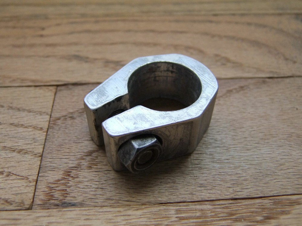 Silver Bicycle Seat Post Clamp Fits 25.4mm post
