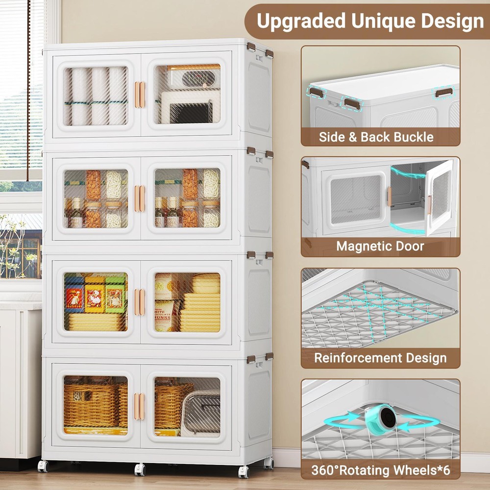 55Gal Extra Large Storage Bins with Lids, 220Qt Plastic Stackable Storage Box