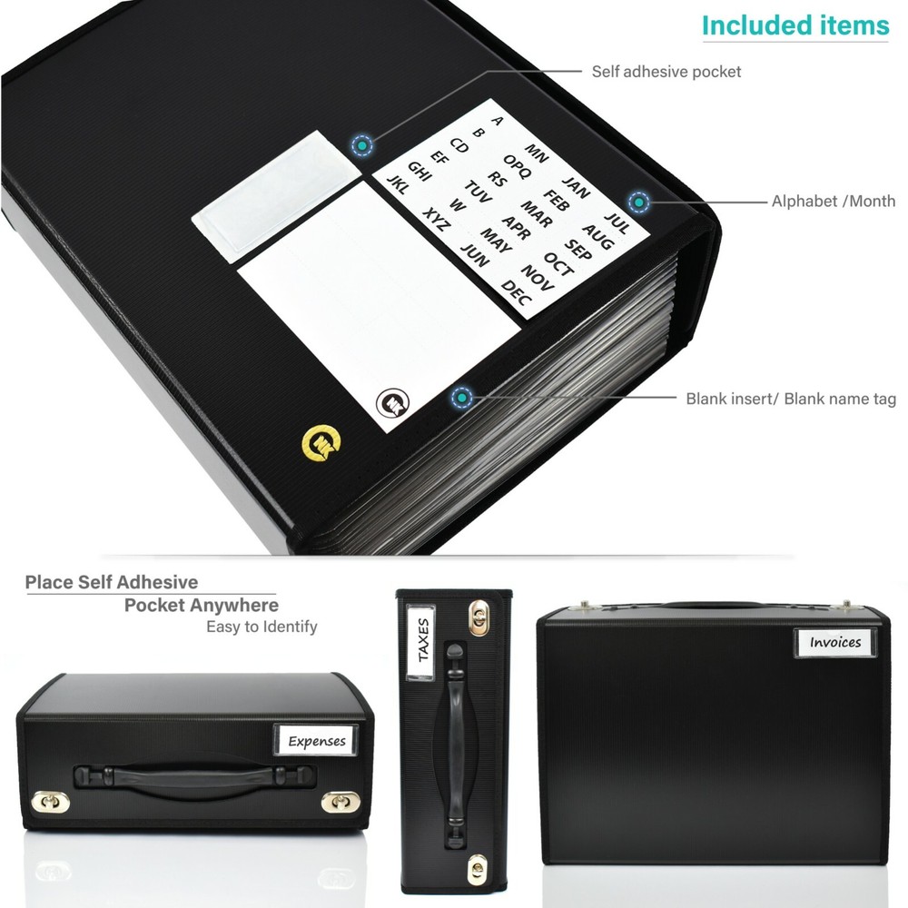 Accordian file folder organizer Expanding File folder Document holder file box