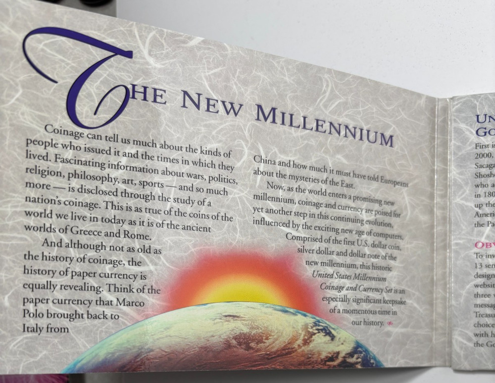 2000 U.S. MILLENNIUM COINAGE AND CURRENCY SET