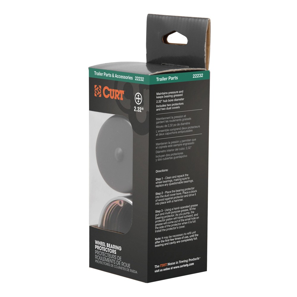 Curt 2.32" Bearing Protectors & Covers (2-Pack)