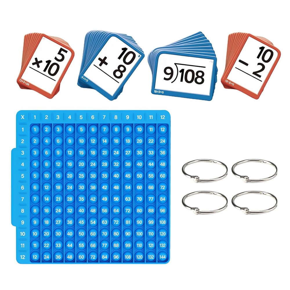 Math Flash Cards + Math Board, Multiplication Flash Card Times Table Chart, Math