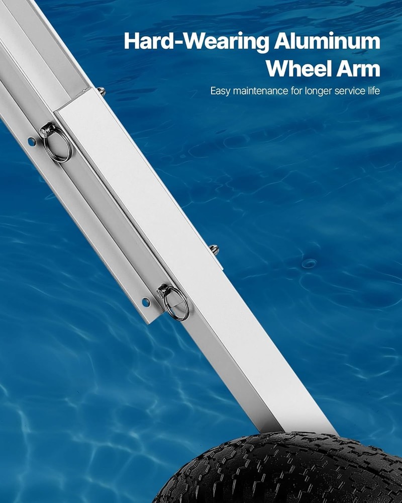 Folding Boat Launching Wheels - 15" Inflatable Tires & Quick Release Design