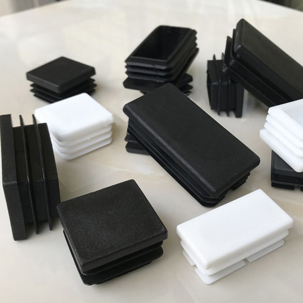 Rectangle,Square Plastic Blanking End Cap Pipe Tube Insert Plug Bung White,Black