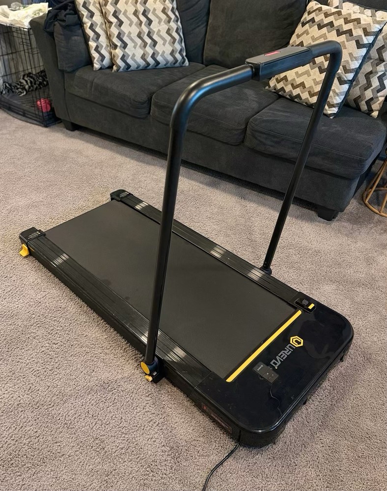 UREVO Electric Treadmill Black Foldable Handle Safety Key Timer Digital Display