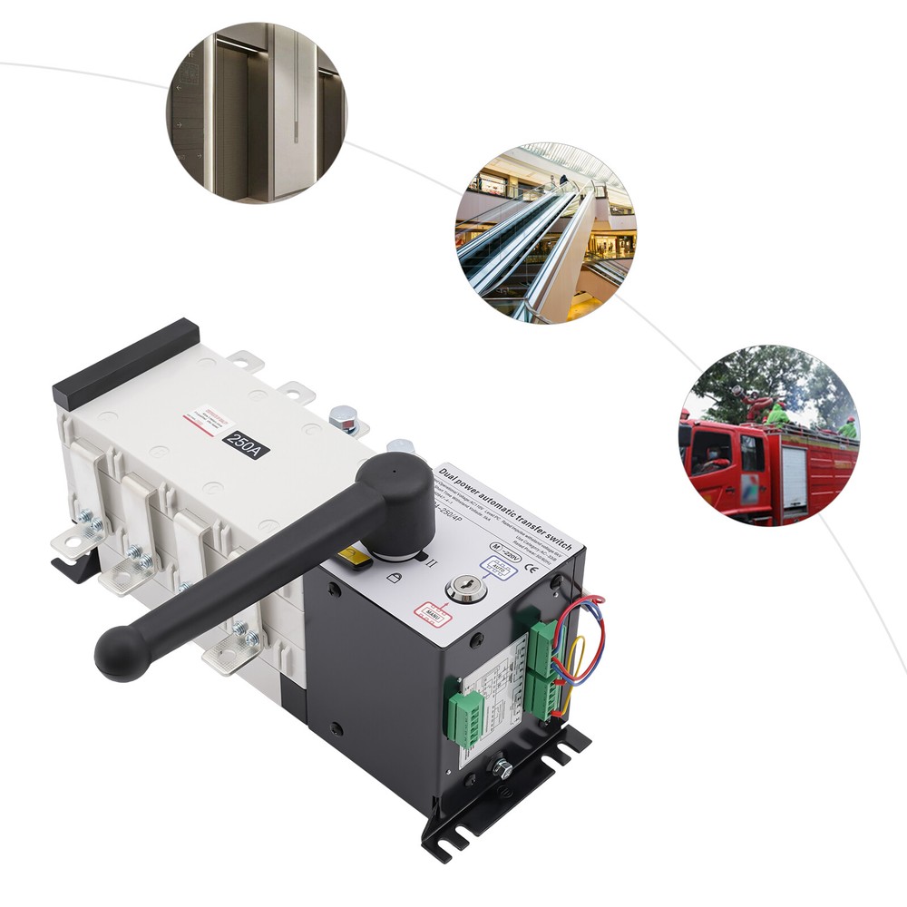 Automatic Transfer Switch 250A 4-Poles AC 110V  Grid to Generator Industrial
