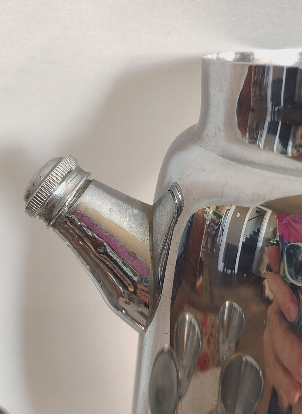 Vintage Chrome Art Deco Pitcher Style Cocktail Shaker With Bakelite? Handle