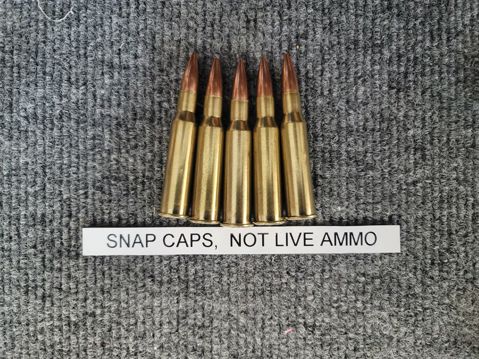 READ AD! 5- 7.62 x 54r 54 r snap caps practice Dry Fire Gun Loading Train 5 pack