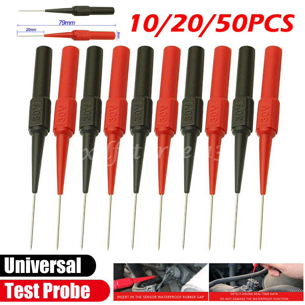 10x Multimeter Test Lead Extention Back Probes Sharp Needle Micro Pin For Banana