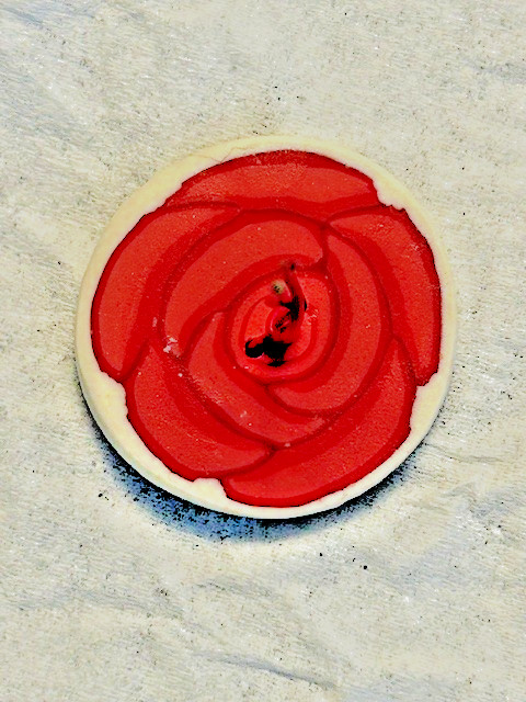 Double Sided Rubber Novelty Rose Button 1" Diameter