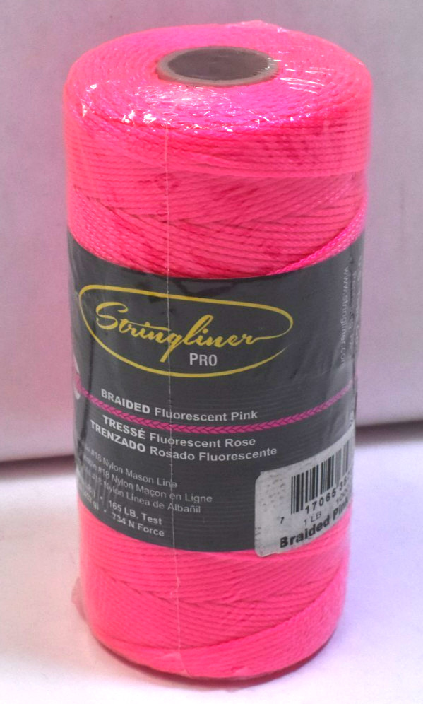 Stringliner Pro #18 Construction Roll Braided Fluorescent Pink 1000' L