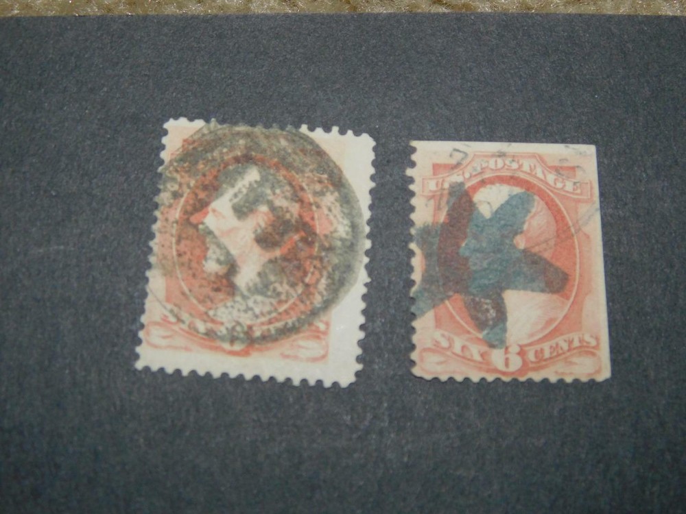 US-2 FANCY CANCELS ON 2 6 CENT LINCOLN BANKNOTES