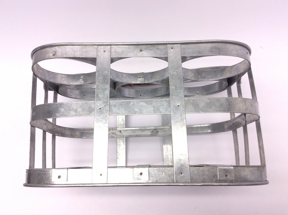 Banded Metal Wine Caddy Carrying Container Basket Unbranded