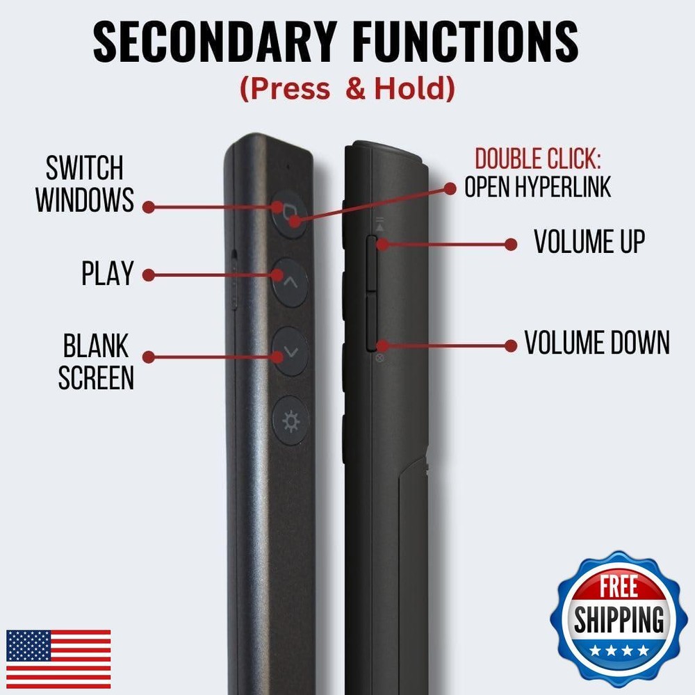 Red Star Tec PR-819V Presentation Clicker- Wireless Presenter PowerPoint Clic