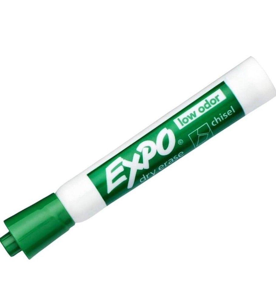 Expo Dry Erase Markers Low Odor Chisel Tip, Green, Chisel Tip, 12-Count