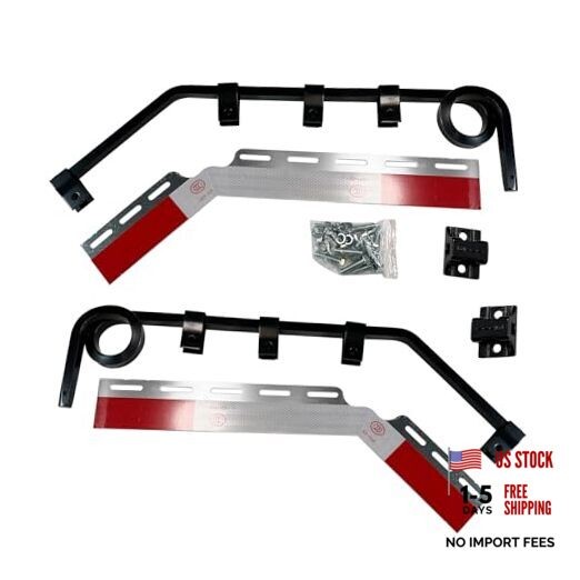 Pair Angled Down Bar Type Truck 1 Coil Mud Flap Hangers Complete 3 Coils Type