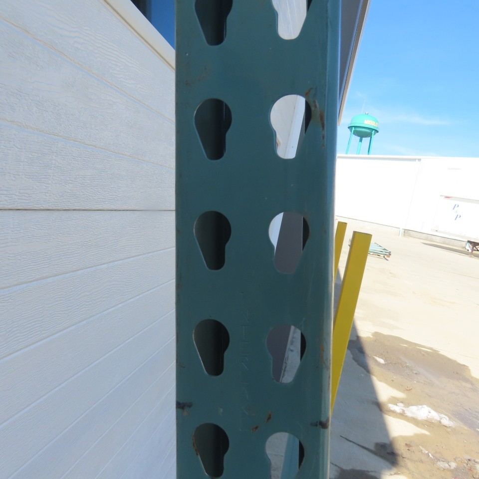 48" x 8' Tall Tear Drop Pallet Racking Upright Used