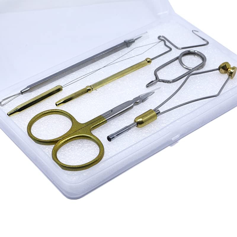 Fly Tying Tools 6PCS Combo Fly Tying Kit Bobbin Holder Threader Whip Finisher...
